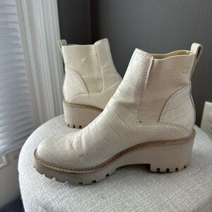 Dolce vita white snake skin boots